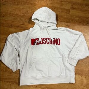 Moschino & H&M White Hoodie with Red Accents